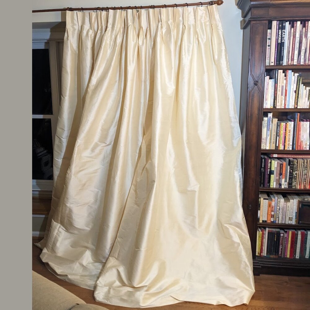 RESTORATION HARDWARE Double Pinch Pleat Thai Silk Curtain - Picture 2 of 9